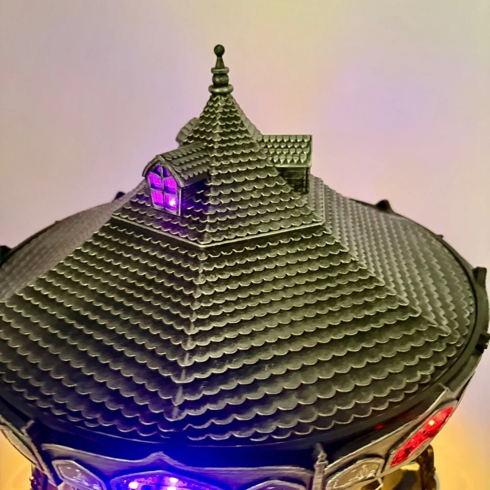 Toil and Trouble Halloween Carousel LED Light Up Rotating Spooky Gothic Decor